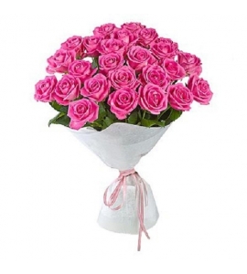 25 розовых роз в букете „Клавдия“ F0143