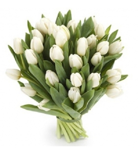 Букет тюльпанов „Белый Агат“ F0505