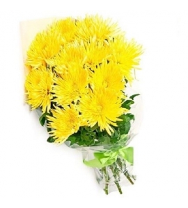 Букет из желтых хризантем „Улыбка Солнца“