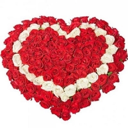 Букет роз „Любовь и Голуби“