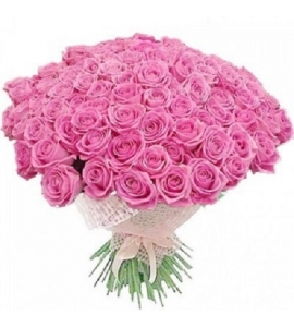 Букет из розовых роз „Розовая Пантера“