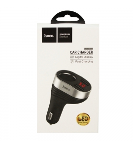 USB Car Charger with dual ports, digital display, fast charging Hoco