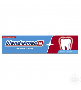 100 მლ. ბლენდამედი კბილის პასტა, ფრეშ მინიტი, B & M, ანტი კარიესი, Blend-a-med, მწარმოებელი ჩინეთი