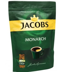 230 გრ. ხსნადი ყავა იაკობს მონარქი, ეკონომ შეფუთვაში, ჰერმეტული ჩამკეტით Jacobs Monarch, ჯაკობსი