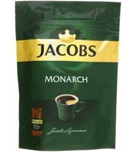 70 გრ. ხსნადი ყავა იაკობს მონარქი, ეკონომ შეფუთვაში, ჰერმეტული ჩამკეტით Jacobs Monarch, ჯაკობსი