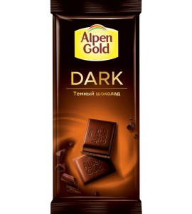 85გრ. შავი შოკოლადის ფილა, პლიტკა, შოკოლადი, Alpen Gold, ალპენ გოლდი. შოკოლადები, ტკბილეული.