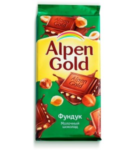 copy of 90 გრ. თხილით და ქიშმიშით, რძიანი შოკოლადის ფილა Alpen Gold ალპენ გოლდი, პლიტკა