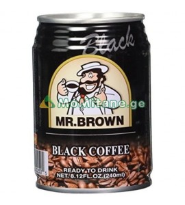 240მლ. ცივი ყავა, შავი ყავა, ძლიერი, BLACK COFFE, MR. BROWN, ცივიყავა. Cold Cofee