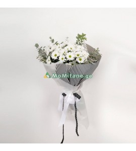 თეთრი ქრიზანთემების თაიგული FI0101 , ყვავილი , ყვავილები