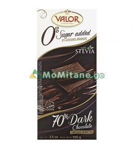 100გრ.  შავი შოკოლადი , უშაქრო შოკოლადი , დიეტური , პლიტკა , Valor .