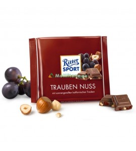 100გრ. შოკოლადი რძის შიგთავსით , შოკოლადი ქიშმიშით და თხილით , პლიტკა , ტკბილეული , Ritter SPORT .