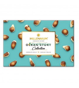 340გრ. ბომბონერი , მილენიუმი , შოკოლადი  "ოკეანის ისტორია" , შოკოლადი თხილის კრემით , ტკბილეული .
