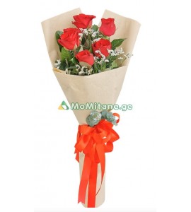 წითელი ვარდების თაიგული F01015 , ყვავილი , ყვავილები