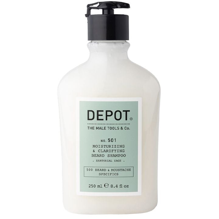 DEPOT 501 MOISTURIZING&CLARIFY BEARD SHAMPOO SARTORIAL SAGE 250მლ წვერის შამპუნი